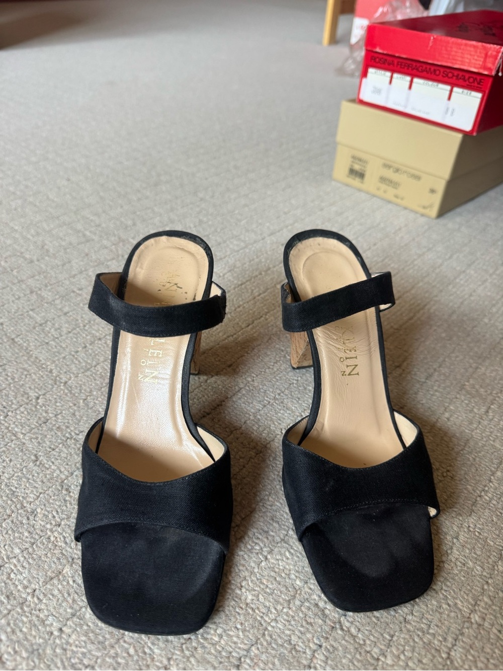 Anne Klein Collection "Judy" Cork Block Heel Sandals – Size 8.5